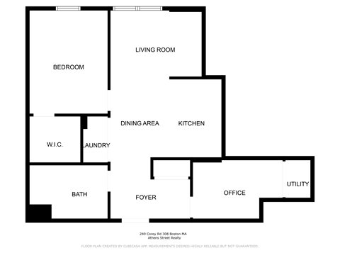 A black and white floor plan of a home with labeled rooms.